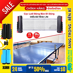 Trụ Kẹp Có Lưới Bóng Bàn Rút Gọn Chất Liệu ABS Cao Cấp Chiều Dài Điều Chỉnh Tới 1,7m Chọn Màu - Hãng dododios