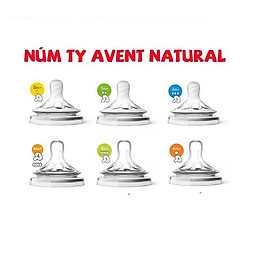 Lẻ 1 Núm Ty Philips Avent Natural cổ rộng đủ size