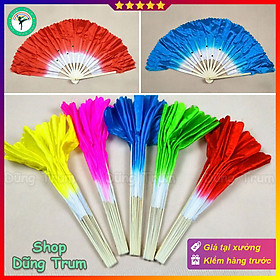 Mua Quạt múa 2 màu trẻ em nan tre vải lụa mềm mại