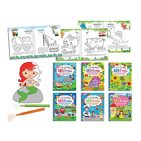 Ách - combo bộ 6 cuốn - colouring 365 ngày tô màu - khám phá thế giới phát triển trí tuệ