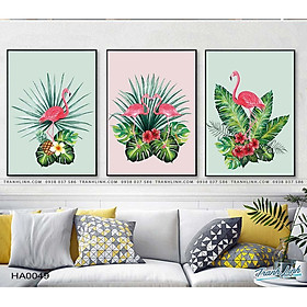 Mua Bộ 3 tranh canvas trang trí hồng hạc