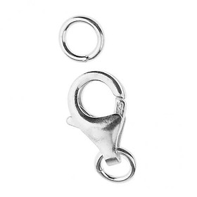 4X 925 Silver Lobster Claw Clasp With Jump Ring Bracelet DIY Jewelry 9mm