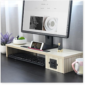Mua Kệ để màn hình máy tính ổ cắm điện thông minh Home&Tech (Trắng) - Gia Dụng SG
