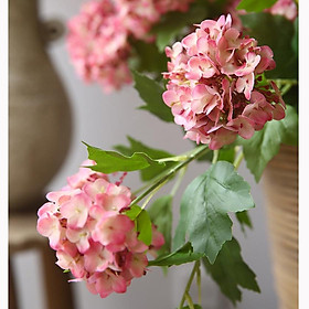 Hoa lụa- Hoa cẩm tú cầu cánh mềm cành 3 bông giống thật 99% - Han decor - Flower & Gift