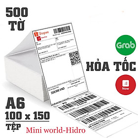 [HÀNG LOẠI 1] Tệp 500 tờ giấy A6 in đơn hàng tem vận chuyển sàn TMĐT cho máy in nhiệt RP421, Q900, DT108B, XP470B, N41 Size 100x150mm