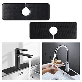 2x Thickening Faucet Absorbent Mat Reusable PU Leather Waterproof for Farmhouse