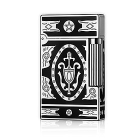 Mua Vỏ Hột Quẹt Bật Lửa Upon D08T Họa Tiết Hoàng Gia Bạc Đen - Dùng Gas Đá Cao Cấp