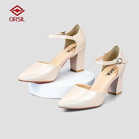 Giày sục nữ mũi nhọn thời trang cao gót ORSIL mã TA7-01 3 màu đen trắng kem