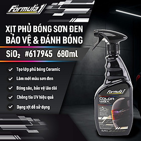 Xịt Phủ Bóng Màu Đen Ceramic Color Wax SiO2 FORMULA 1 617945 680ml Khôi Phục Màu Xe Chống Tia UV Bóng Sâu Như Gương - Nhập Khẩu Chính Hãng