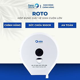Hộp đựng giấy vệ sinh cuộn lớn treo tường ROTO RT3203A chất liệu nhựa ABS trắng
