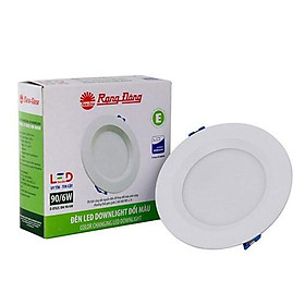 Đèn âm trần đổi màu 7W LED Rạng Đông, vỏ nhôm đúc, cánh tản nhiệt, khoét lỗ 90mm