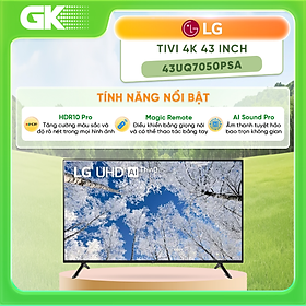 Smart Tivi LG 43 Inch 4K 43UQ7050PSA - Hàng chính hãng - Chỉ giao HCM