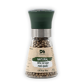 Tiêu sọ hạt Phú Quốc 45gr Dh Foods - kèm Lọ xay tiêu thủy tinh
