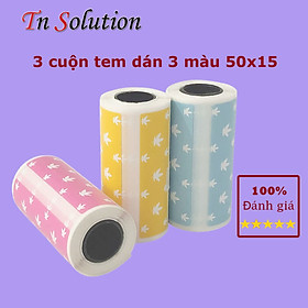 Mua  Set 3 cuộn màu tem 50x15  Giấy in nhiệt tem dán dành cho máy in tem Peripage  Paperang  Aibecy ..