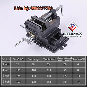 Bàn trượt hai chiều tịnh tiến kết hợp ê tô khoan bàn 3 tầng 4 inch