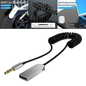 Car Bluetooth Receiver, Noise Cancelling Stereo Kit Handsfree Call 5.0 with Built-in Microphone/ Audio Wireless AUX Adapter for Home Audio