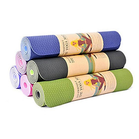  Thảm Yoga 2 Mặt Cao Cấp (173cm x 61cm x 6mm) tặng kem 1 khăn gội đầu hàn quốc ( giao màu ngẫu nhiên )
