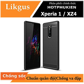 Ốp lưng chống sốc cho Sony Xperia 1 / XZ4 hiệu Likgus vân kim loại , chống sốc chuẩn quân đội, chống va đập - hàng nhập khẩu