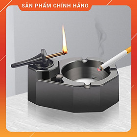 Mua Hột Quẹt Bật Lửa Diêm Xăng ZC006 Đánh Lửa Bằng Điện Kiêm Gạt Tàn Để Bàn 3 Điếu - Nhiều Màu