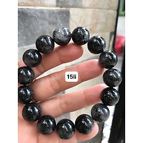 Vòng Chuỗi Đeo Tay Nam Đá Thạch Anh Tóc Đen Trắng Tự Nhiên Size Hạt 15mm đẹp hợp các Anh mạng Thủy mạng Mộc đeo may mắn tốt sức khỏe tốt công việc làm ăn ạ