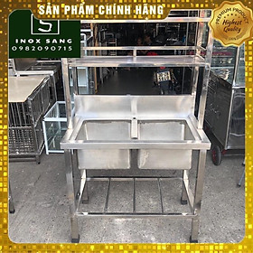 Mua Bồn rửa chén công nghiệp trung cho nhà hàng  quán ăn vừa và nhỏ | chậu rửa chén inox đúc công nghiệp