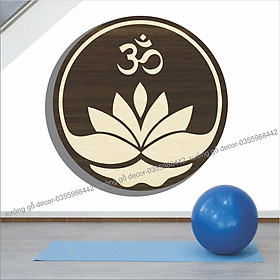Tranh treo tường yoga decor phòng thiền , phòng tập Yoga chữ om