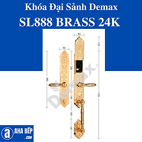 Khóa Đại Sảnh Demax SL888 24K BRASS - APP WIFI . Hàng Chính Hãng