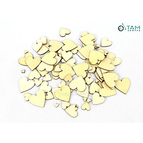 Trái tim gỗ trang trí cưới bịch 100 cái TTC-12