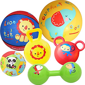 Hộp 6 Bóng Đồ Chơi Hình Thú Fisher Price Kèm Dụng Cụ Bơm