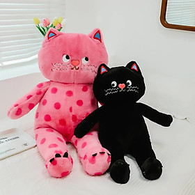 Thú nhồi bông mèo hồng chấm bi mặt quạo - Size từ 60cm đến 1m - Quà tặng gấu bông mèo giận dỗi mắt liếc dễ thương