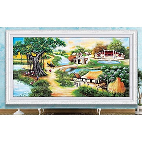 Mua Tranh đính đá Hương Vị Đồng Quê DF486 (150x80cm) chưa đính