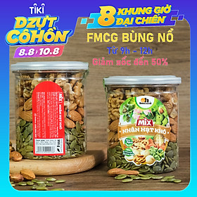 Mix Nhân Hạt Khô Smile Nuts (255g - 500g) | Hạt Dinh Dưỡng đã tách vỏ gồm nhân óc chó, hạnh nhân tách vỏ và nhân hạt bí xanh