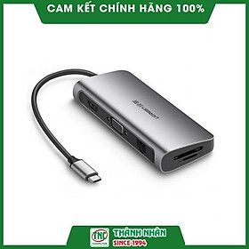 Bộ chuyển đa năng USB C Ugreen 40873 (9 in 1)-Hàng chính hãng.