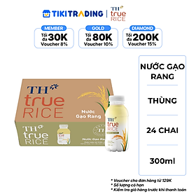 Thùng 24 Chai Nước Gạo Rang TH True RICE (300ml/chai)