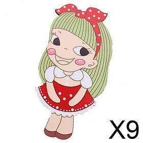9xCute Cartoon Pattern Wooden Mirror Kids Hand Pocket Mirror Cosplay Toys #5