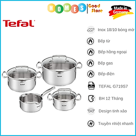 Bộ Nồi 4 Sets TEFAL G719S7 Có Vạch Chia, Gồm 7 Chi Tiết Nhập Khẩu Đức