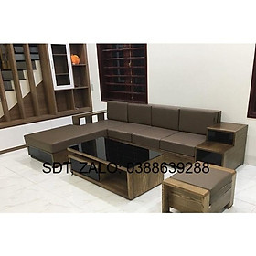Mua Bàn ghế Sofa góc L 3 ngăn kéo gỗ sồi Nga cho chung cư giá thật