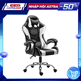 BG Ghế gaming dành cho game thủ MODEL E02-S WHITE - GỐI MASSAGE (hàng nhập khẩu) - BG Việt Nam Official Stor