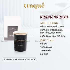Nến thơm tinh dầu Citta - Ly thuỷ tinh nắp gỗ - Fresh Spring