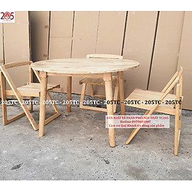 Mua BÀN TRÒN 1M GỖ CAO SU 100% -   205TC 100cm Round Wooden Dining Table - Natural
