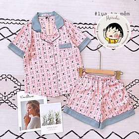 Bộ ngủ Choco Pijama lụa tơ mềm - Set quần đùi