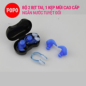Bộ bịt tai kẹp mũi thiết kế 3D cách âm, ngăn nước tuyệt đối dùng khi bơi trong bộ sưu tập thể thao dưới nưới EP3 POPO