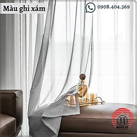 Mua Rèm vải voan linen màu xám hoặc trắng trang trí cửa sổ phòng ngủ phong cách hiện đại