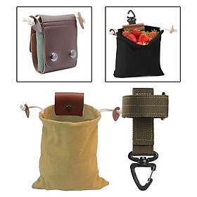 Collapsible Foraging Bag with Drawstring & Buckle Belt Storage Waist Hanging for Camping