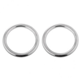 7x1 Pair Smooth Welded Polished Boat Marine Stainless Steel O Ring 6 x 25mm