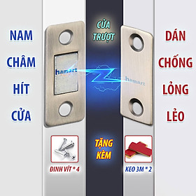Nam Châm Hít Cửa Giữ Cố Định Ngăn Kéo Tủ Hút Dính Mạnh Keo Dán Tường Kèm Đinh Vít Tiện Lợi - SET Nam Châm - Chữ I