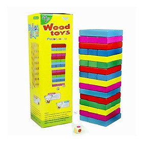 Đồ chơi gỗ - Rút gỗ Màu Sắc 48 thanh size to- Cho bé giải trí tăng tập trung chú ý- Sáng tạo