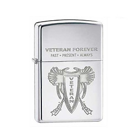 Bật Lửa Zippo Veteran Forever High Polish Chrome Chính Hãng Usa