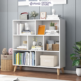 Kệ Sách Gỗ MDF FIVO FB60 (80 x 24 x 107cm) Thiết Kế Đơn Giản (Có Kèm Tấm Lưng) - Hàng Chính Hãng