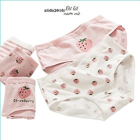 Combo 5 quần lót nữ cotton hình dâu tây quần chip nữ dễ thương kháng khuẩn